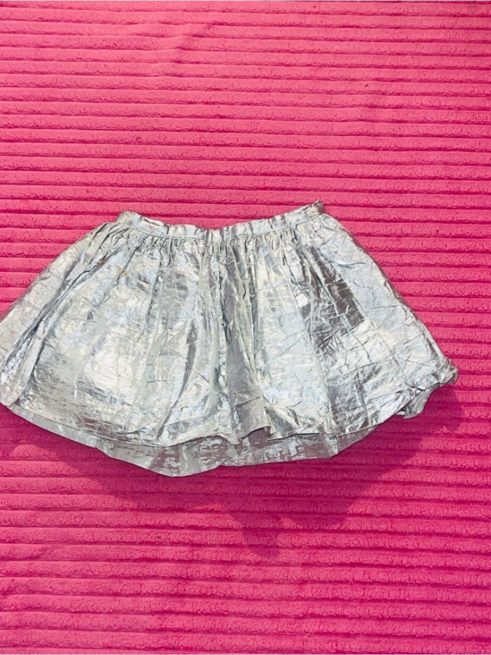 Molo Metallic Silver Pleated Girls Skirt